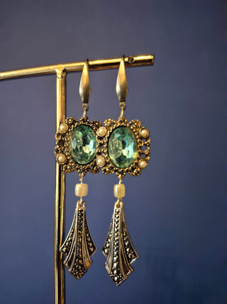 Blue Paste Drop Earrings