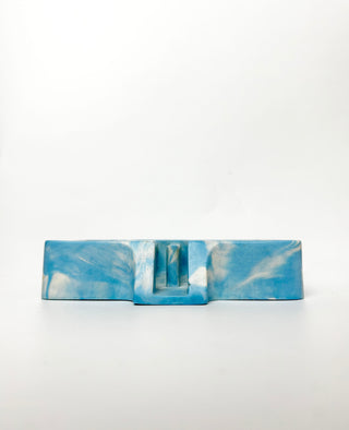 Marbled Soap Dish - Blue & White
