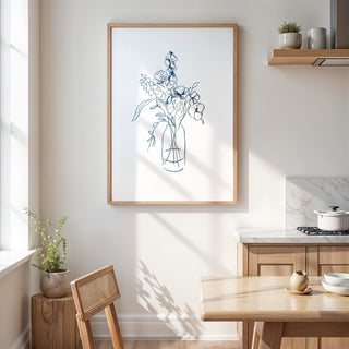 Blue Floral Vase  Fine Art Print