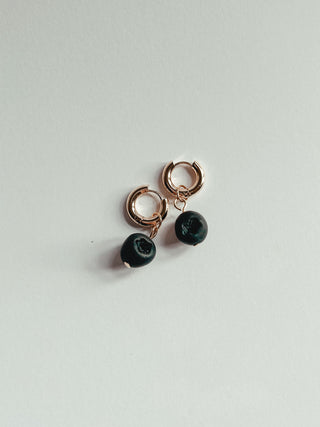 Blueberry Charm Hoop Earrings