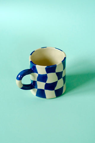 Blue Check Mug