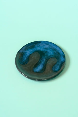 Blue Drip Coaster / Trinket Dish