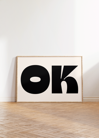 Bold OK Wall Art Print (Black)