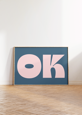 Bold OK Wall Art Print (Blue)