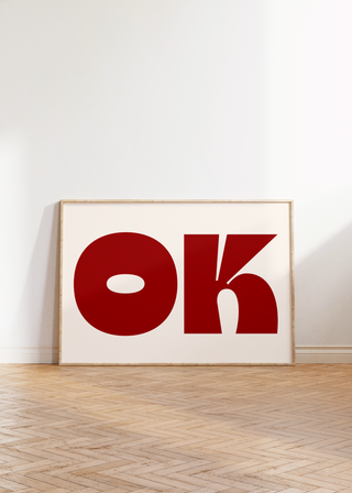 Bold OK Wall Art Print (Red)