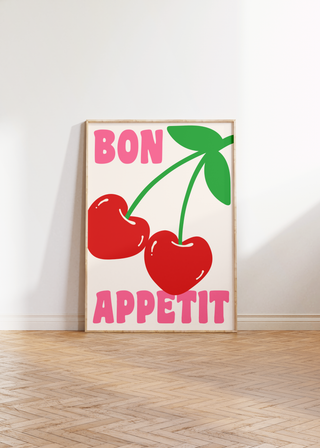 Bon Appetit Cherry Wall Art Print