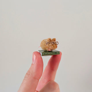 Needle Felt Bookworm Mouse