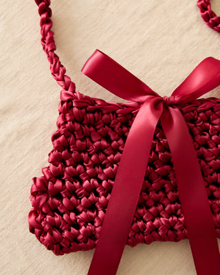 Bordeaux Ribbon Bow Bag