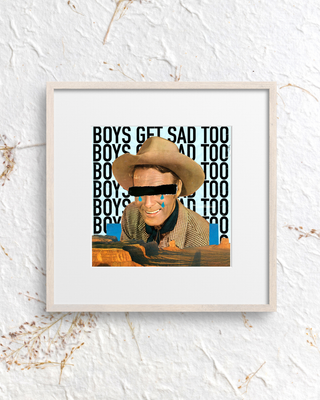 Boys Get Sad Too Collage Print