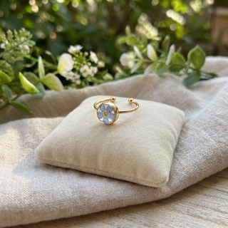 Bright Forget Me Not Adjustable Ring