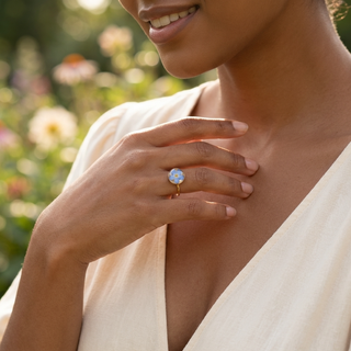 Bright Forget Me Not Adjustable Ring