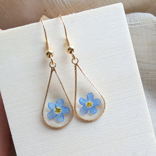 Bright Forget Me Not Waterdrop Earrings