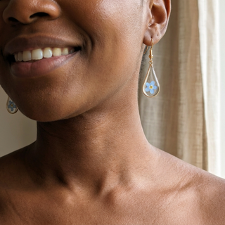 Bright Forget Me Not Waterdrop Earrings