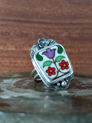 Broken Plates: Fireglow Collection Ring Size N