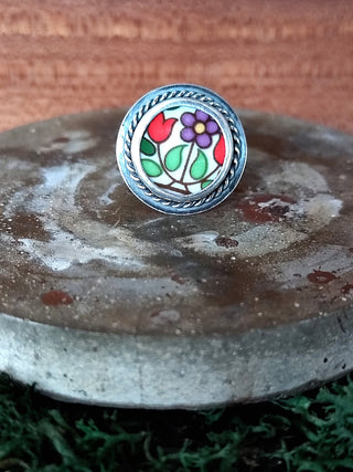 Broken Plates: Fireglow Collection Ring Size S 1/2