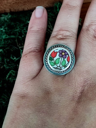 Broken Plates: Fireglow Collection Ring Size S 1/2