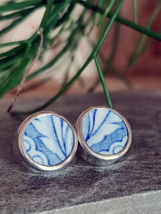 Broken Plates: Spode Stud Earrings