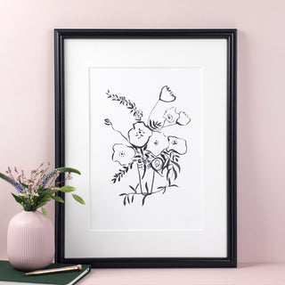 Brushy Poppies Print