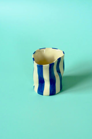 Blue Stripe Bud Vase