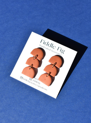 Burnt Orange Arch Trio Earrings