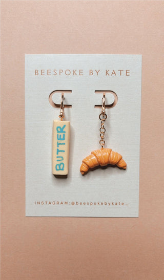 Croissant & Butter Charm Earrings