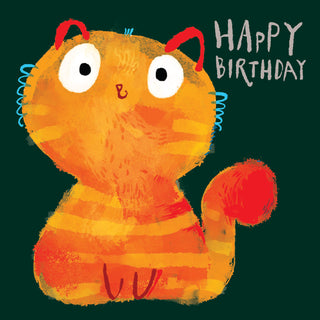 Cute Ginger Cat Birthday Card