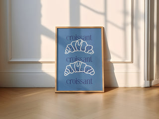 Croissant Wall Art Print - Blue