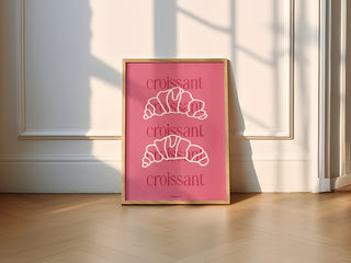 Croissant Wall Art Print - Pink