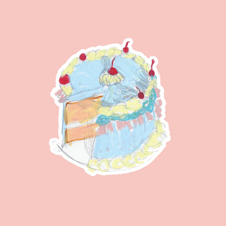 Illustrated Die Cut Sticker - Cake
