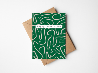 Abstract Green Happy Fathers Day Card