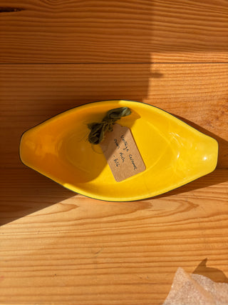 Mid-Century Caramel Ceramic Oven Dish