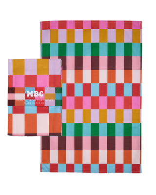 Multi-Coloured Checkered Tea Towel