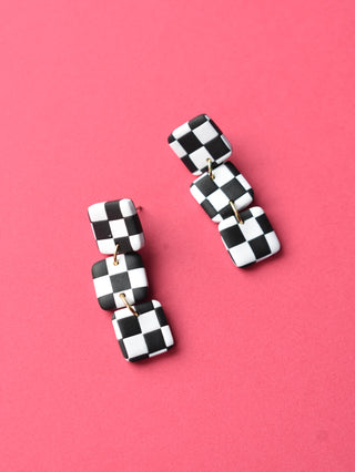 Checkerboard Square Earrings