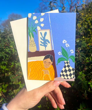 Checkered Vase Card