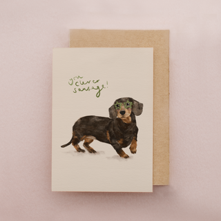 Clever Sausage Greetings Card