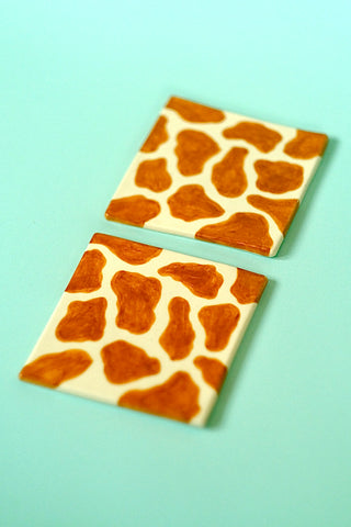 Giraffe Print Coasters - set of two