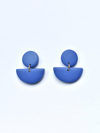 Cobalt Blue Half Moon Earrings