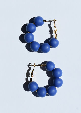 Cobalt Blue Hoop Earrings