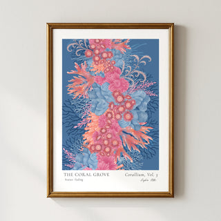 Coral Grove Print 3 - Navy