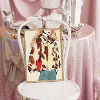 Cow Print Jacket Art Print