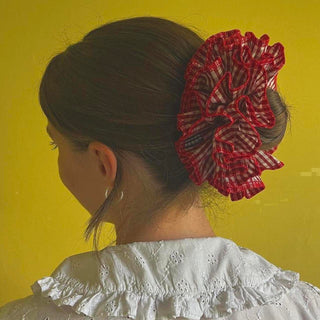 Cranberry Ruffle Scrunchie