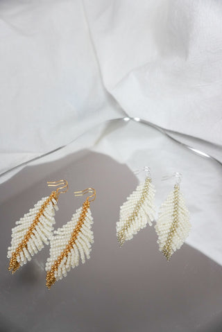 Gold Feather Earrings