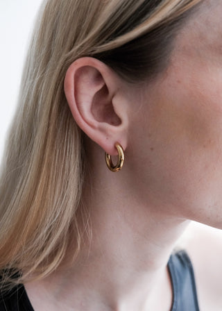 T-Bar Hoop Earrings - Gold