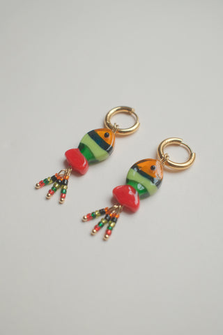 Fish Earrings - Red & Black