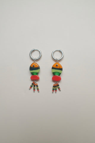 Fish Earrings - Red & Black
