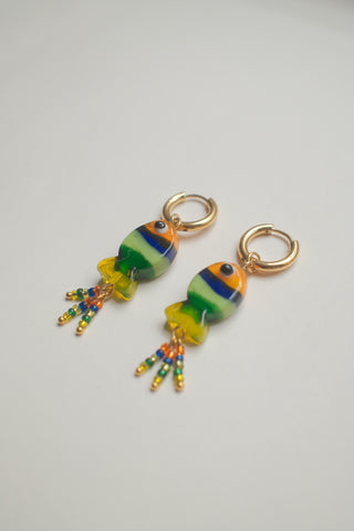 Fish Earrings - Yellow & Blue