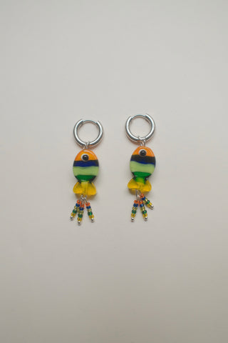 Fish Earrings - Yellow & Blue