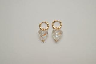 Crystal Heart Earrings - Clear