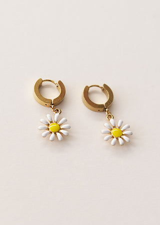 Daisy Huggie Earrings Gold