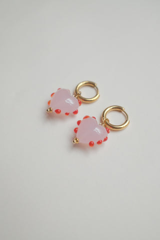 Pippa Heart Earrings - Pink